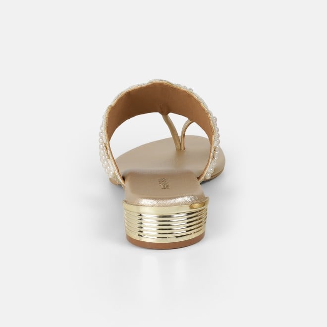 Mochi Women Gold Casual Slippers (SKU: 35-2663-15-36)