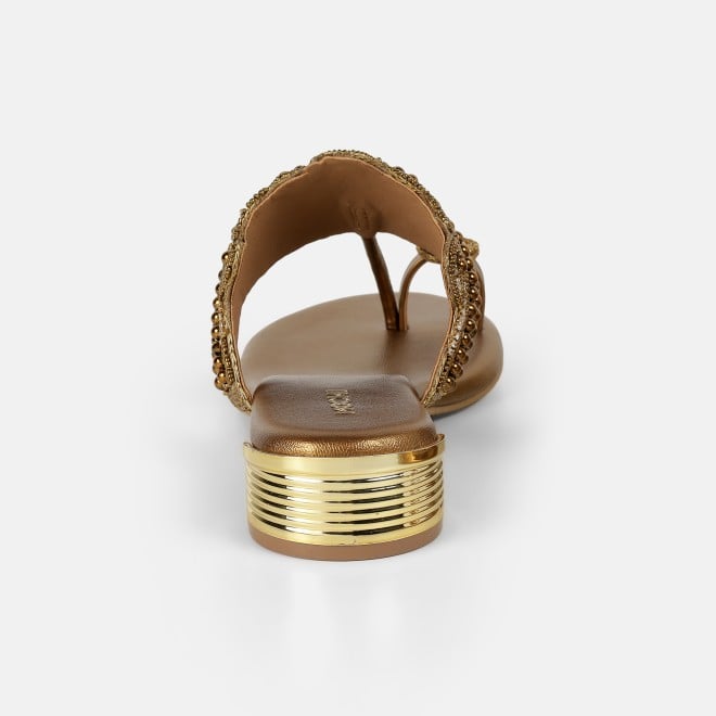 Mochi Women Antic-gold Casual Slippers (SKU: 35-2663-28-36)