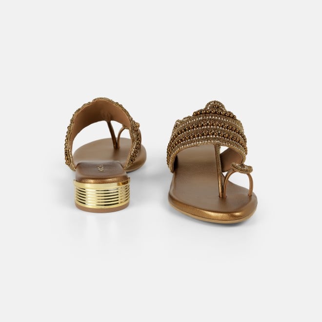 Mochi Women Antic-gold Casual Slippers (SKU: 35-2663-28-36)