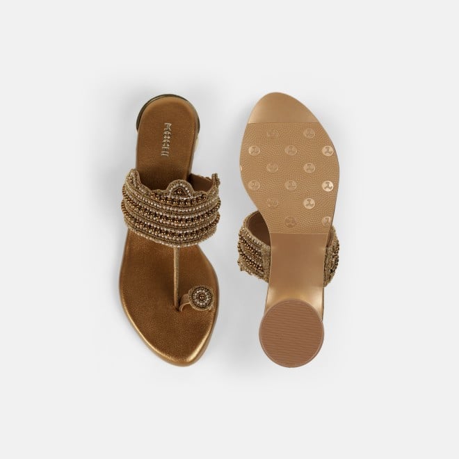 Mochi Women Antic-gold Casual Slippers (SKU: 35-2663-28-36)