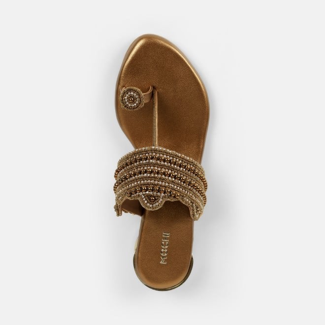 Mochi Women Antic-gold Casual Slippers (SKU: 35-2663-28-36)