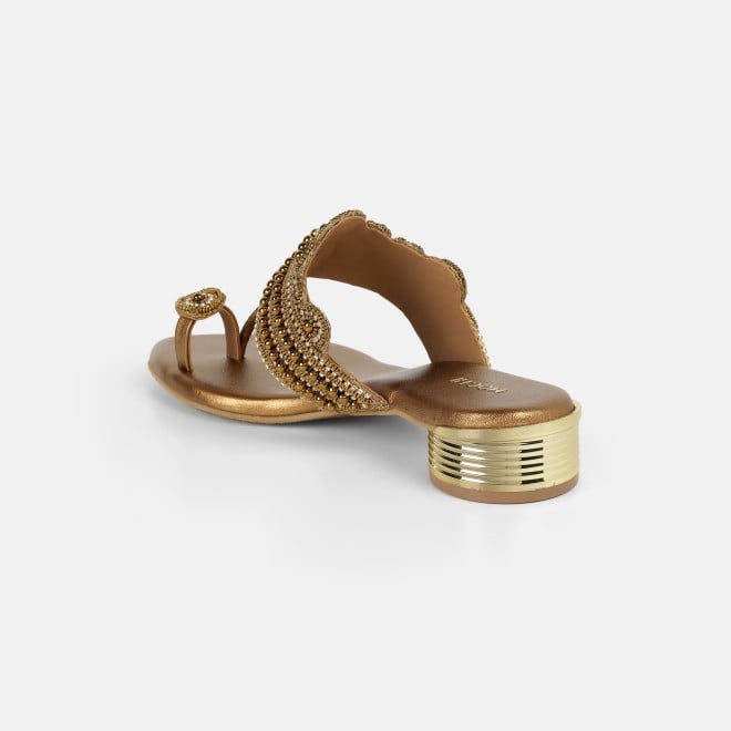 Mochi Women Antic-gold Casual Slippers (SKU: 35-2663-28-36)