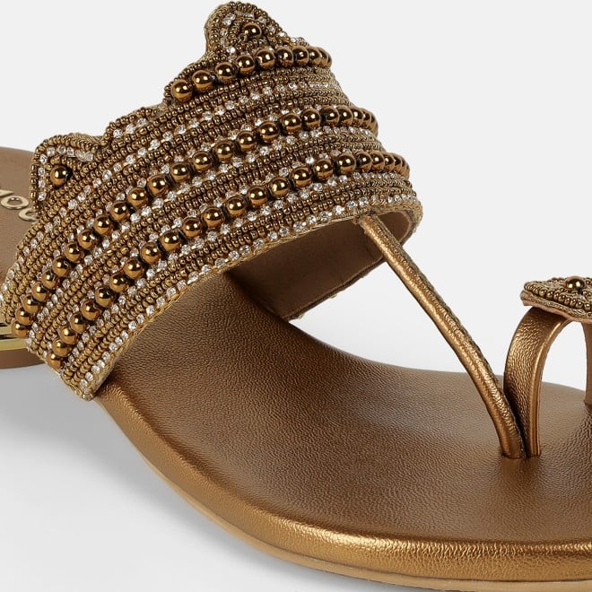 Mochi Women Antic-gold Casual Slippers (SKU: 35-2663-28-36)