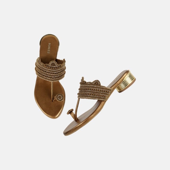 Mochi Women Antic-gold Casual Slippers (SKU: 35-2663-28-36)