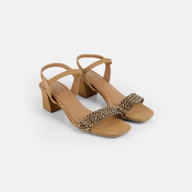 Mochi Women Antic-gold Party Sandals (SKU: 35-2670-28-36)