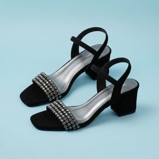 Mochi Women Black Party Sandals (SKU: 35-2670-11-36)