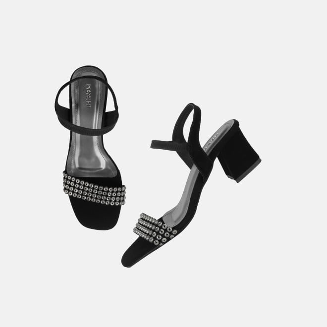 Mochi Women Black Party Sandals (SKU: 35-2670-11-36)