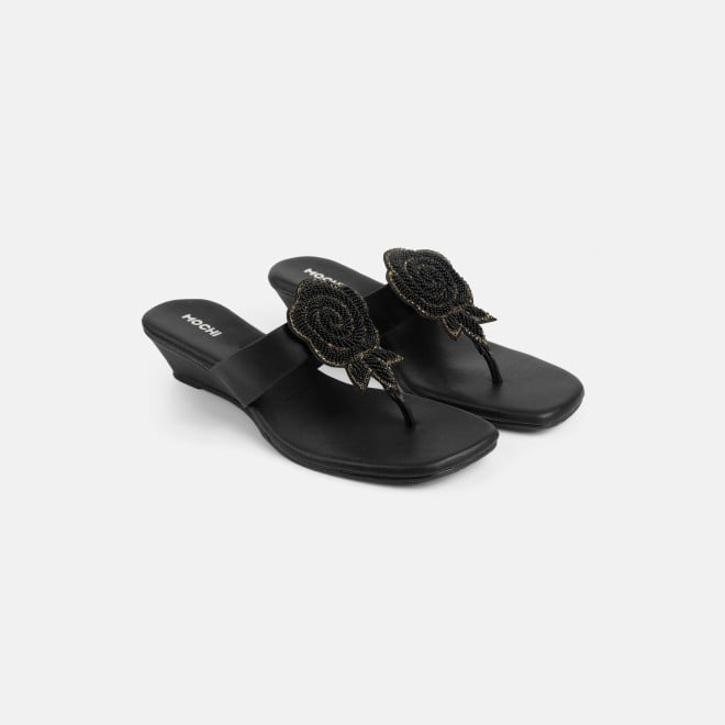 Mochi Women Black Casual Slip Ons (SKU: 35-2703-11-36)