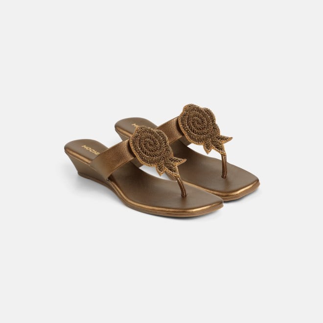 Mochi Women Antic-gold Casual Slip Ons (SKU: 35-2703-28-36)