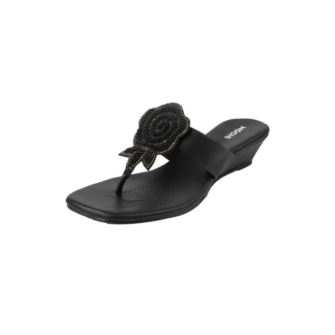 Mochi Women Black Casual Slip Ons (SKU: 35-2703-11-36)