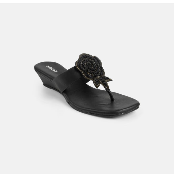 Mochi Women Black Casual Slip Ons (SKU: 35-2703-11-36)