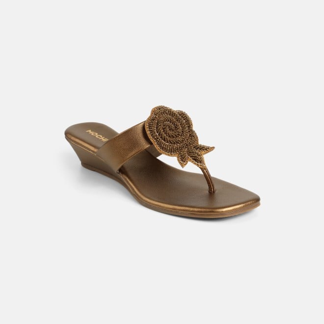 Mochi Women Antic-gold Casual Slip Ons (SKU: 35-2703-28-36)