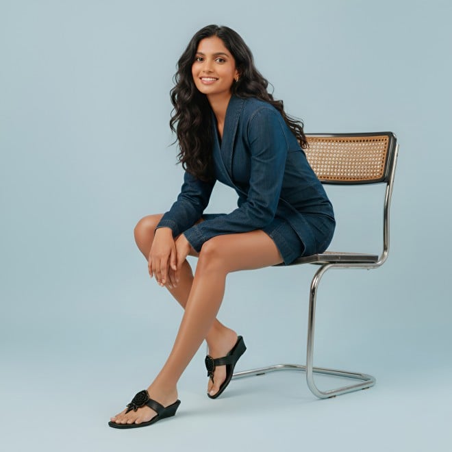 Mochi Women Black Casual Slip Ons (SKU: 35-2703-11-36)