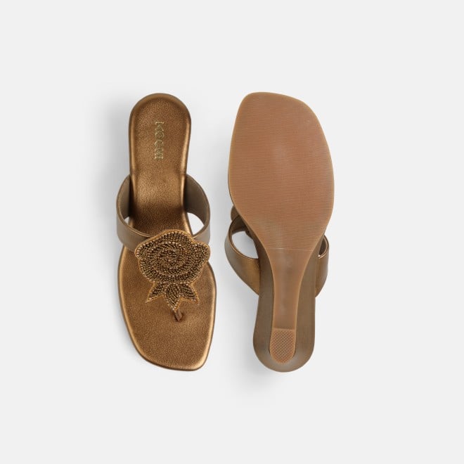 Mochi Women Antic-gold Casual Slip Ons (SKU: 35-2703-28-36)