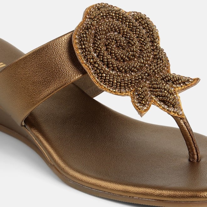 Mochi Women Antic-gold Casual Slip Ons (SKU: 35-2703-28-36)