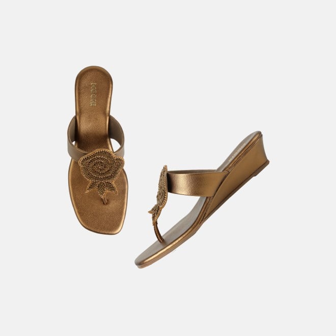 Mochi Women Antic-gold Casual Slip Ons (SKU: 35-2703-28-36)