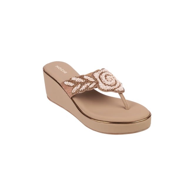 Mochi Women Dark-Beige Party Slip Ons (SKU: 35-274-89-36)