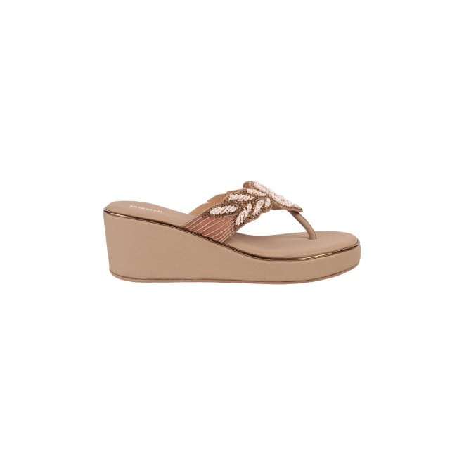 Mochi Women Dark-Beige Party Slip Ons (SKU: 35-274-89-36)