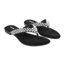 Women Black Party Slippers