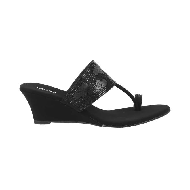 Mochi Women Black Ethnic Slip Ons (SKU: 35-292-11-39)