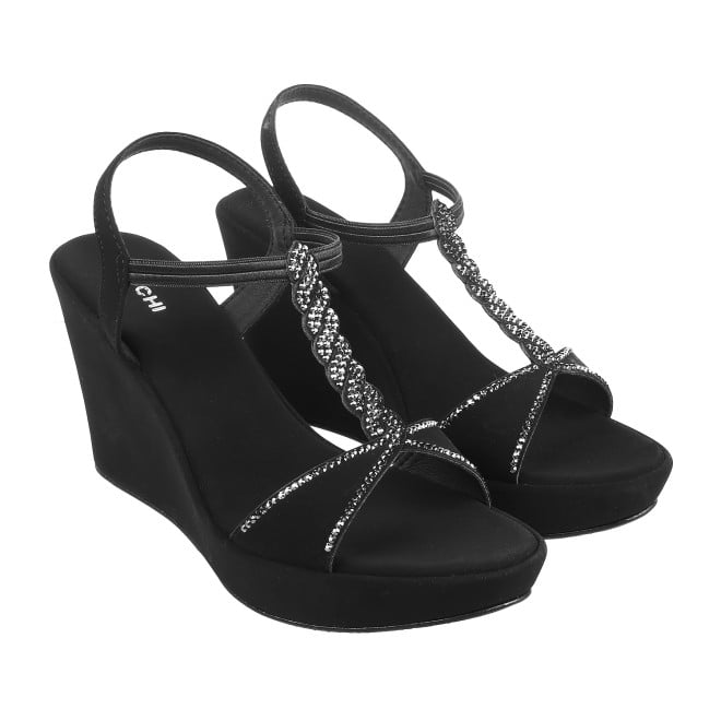 Mochi Women Black Party Sandals