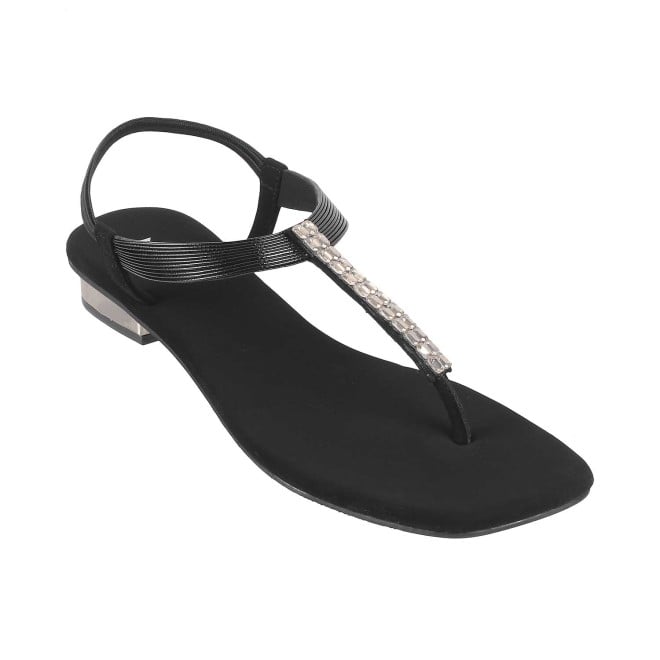 Mochi Women Black Party Sandals