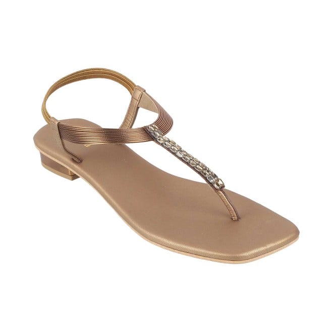 Mochi Women Antique-Gold Party Sandals