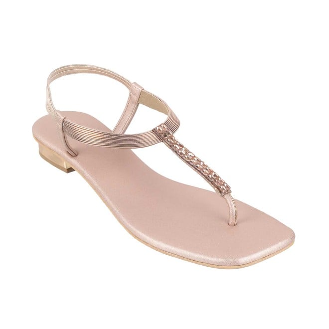 Mochi Women Rose-Gold Party Sandals