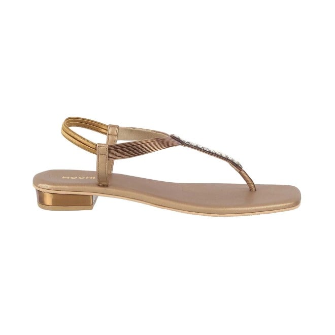 Mochi Women Antique-Gold Party Sandals (SKU: 35-319-28-36)