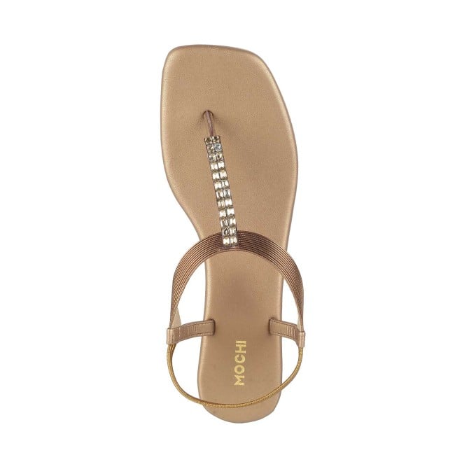 Mochi Women Antique-Gold Party Sandals (SKU: 35-319-28-36)