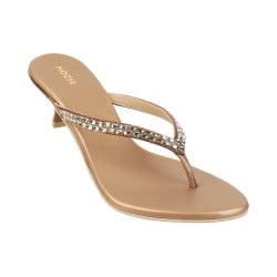 Buy Mochi Women Antique-Gold Party Sandals Online