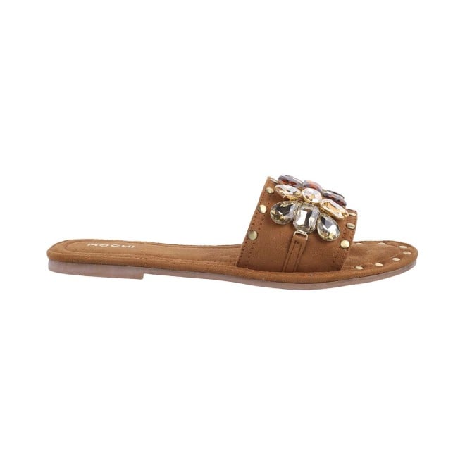 Mochi Women Antique-Gold Casual Slippers (SKU: 35-350-28-36)