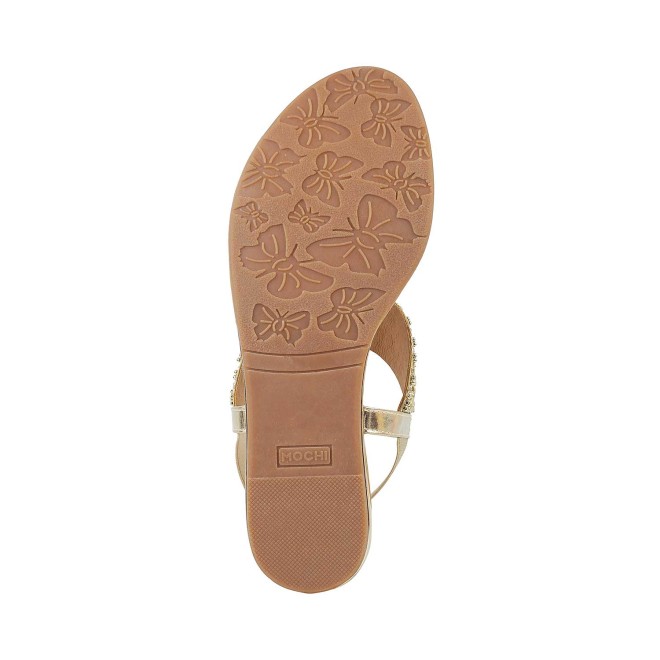 Mochi Women Gold Ethnic Sandals (SKU: 35-4160-15-36)