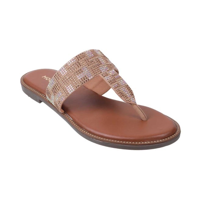 Mochi Women Beige Casual Slippers (SKU: 35-422-20-36)