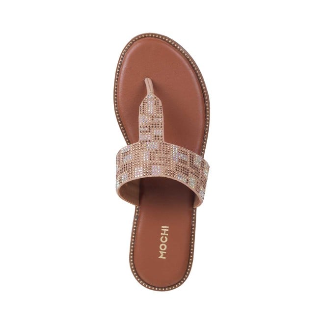 Mochi Women Beige Casual Slippers (SKU: 35-422-20-36)