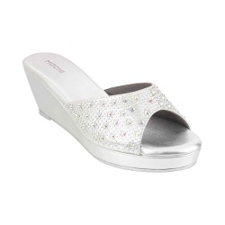 Mochi Silver Party Mules