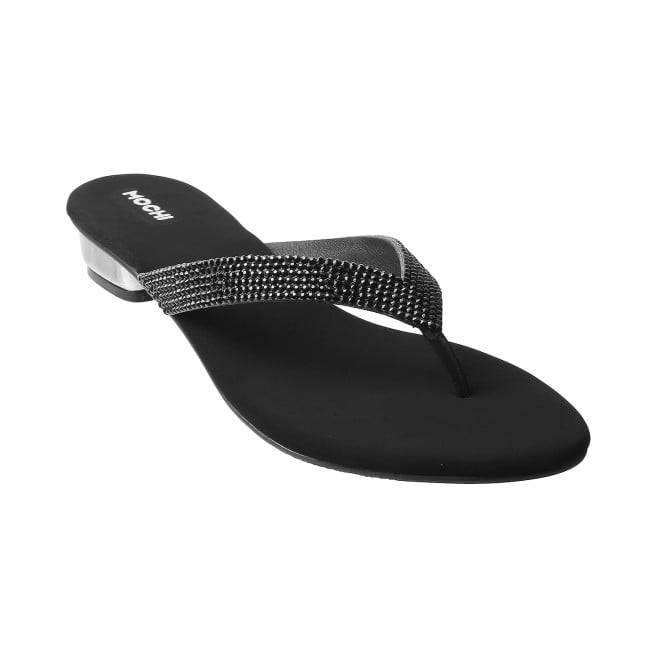 Mochi Women Black Casual Slippers