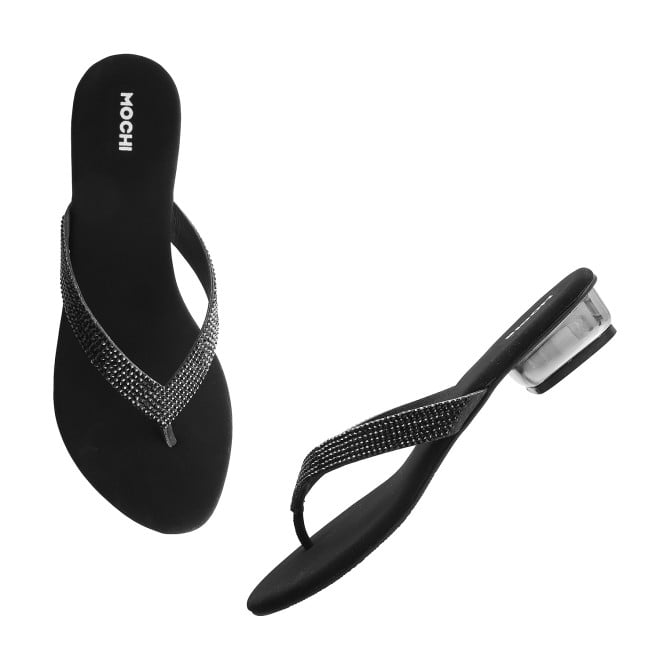 Mochi Women Black Casual Slippers (SKU: 35-4352L-11-42)
