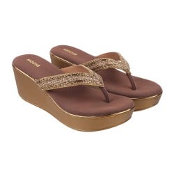 Women Antique-Gold Casual Slip Ons