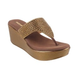 Mochi Antique-Gold Casual Slip Ons