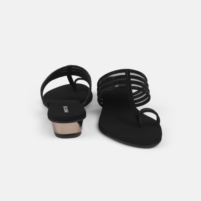 Mochi Women Black Ethnic Slip Ons (SKU: 35-4563L-11-42)