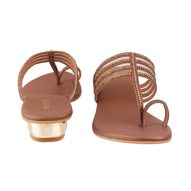 Mochi Women Antic-gold Ethnic Slip Ons (SKU: 35-4563L-28-42)