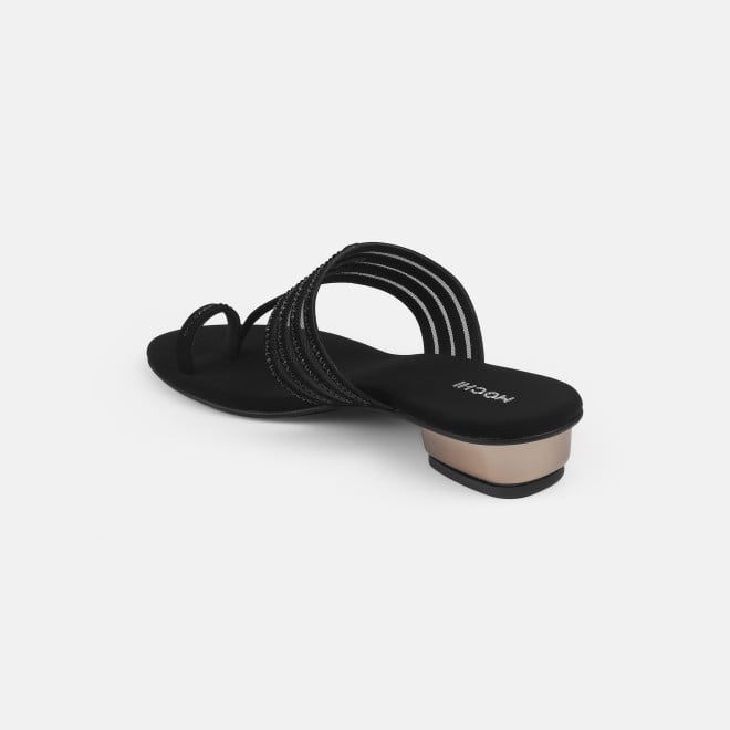 Mochi Women Black Ethnic Slip Ons (SKU: 35-4563L-11-42)