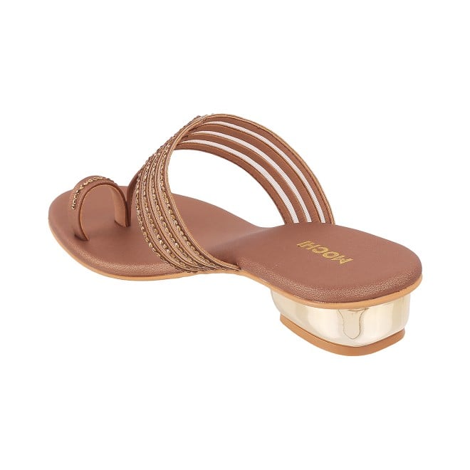 Mochi Women Antic-gold Ethnic Slip Ons (SKU: 35-4563L-28-42)