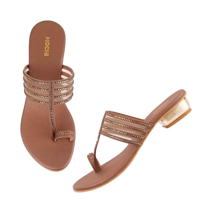 Mochi Women Antic-gold Ethnic Slip Ons (SKU: 35-4563L-28-42)