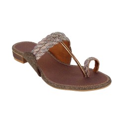 Women Antique-Gold Casual Slip Ons