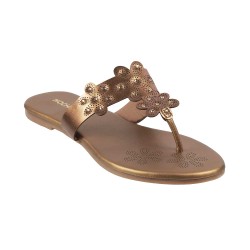 Mochi Antique-Gold Party Slippers