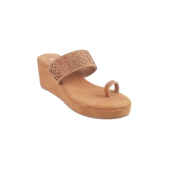 Mochi Women Antic-gold Ethnic Slip Ons (SKU: 35-4664-28-36)