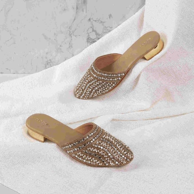 Mochi Women Antic-gold Wedding Mojaris (SKU: 35-468-28-36)