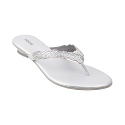 Women Silver Party Slippers